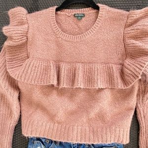Wild Fable Dusty Pink Ruffle Sweater, XS